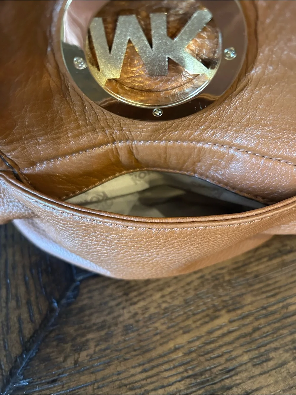 Michael Kors Fulton Hobo in brown pebble leather